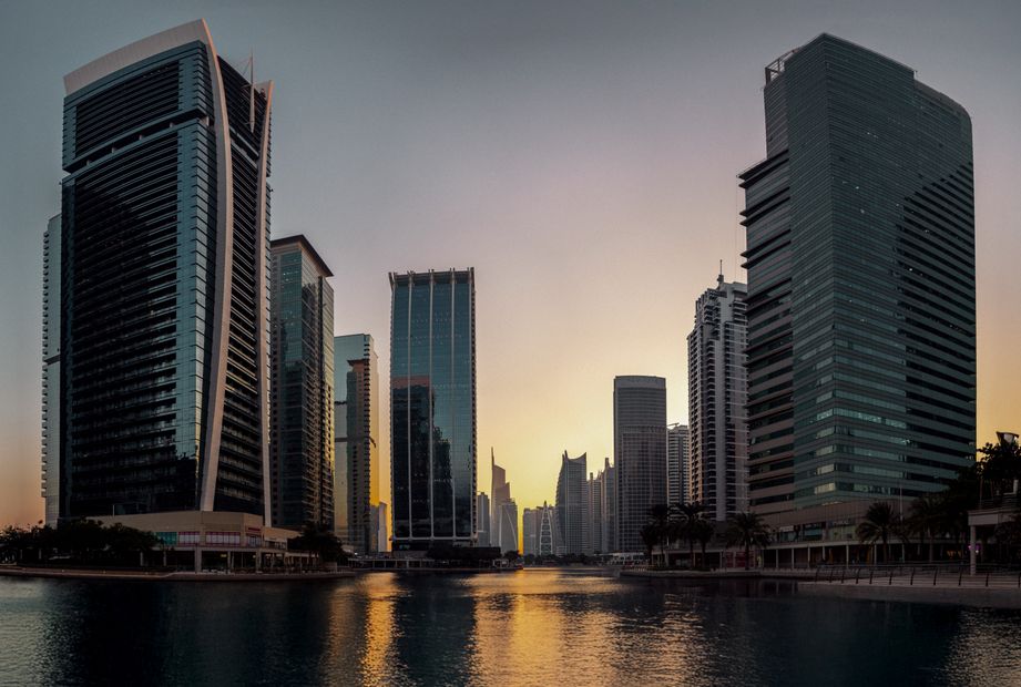 Dubai skyline at sunset across the communities MQ serves