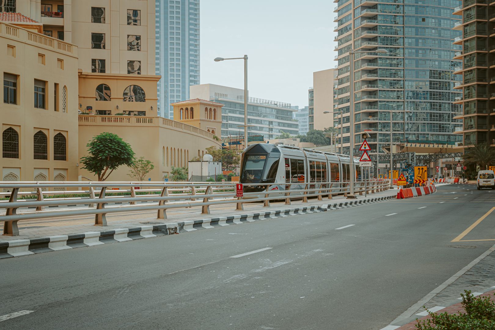 Business Bay towers along the metro line